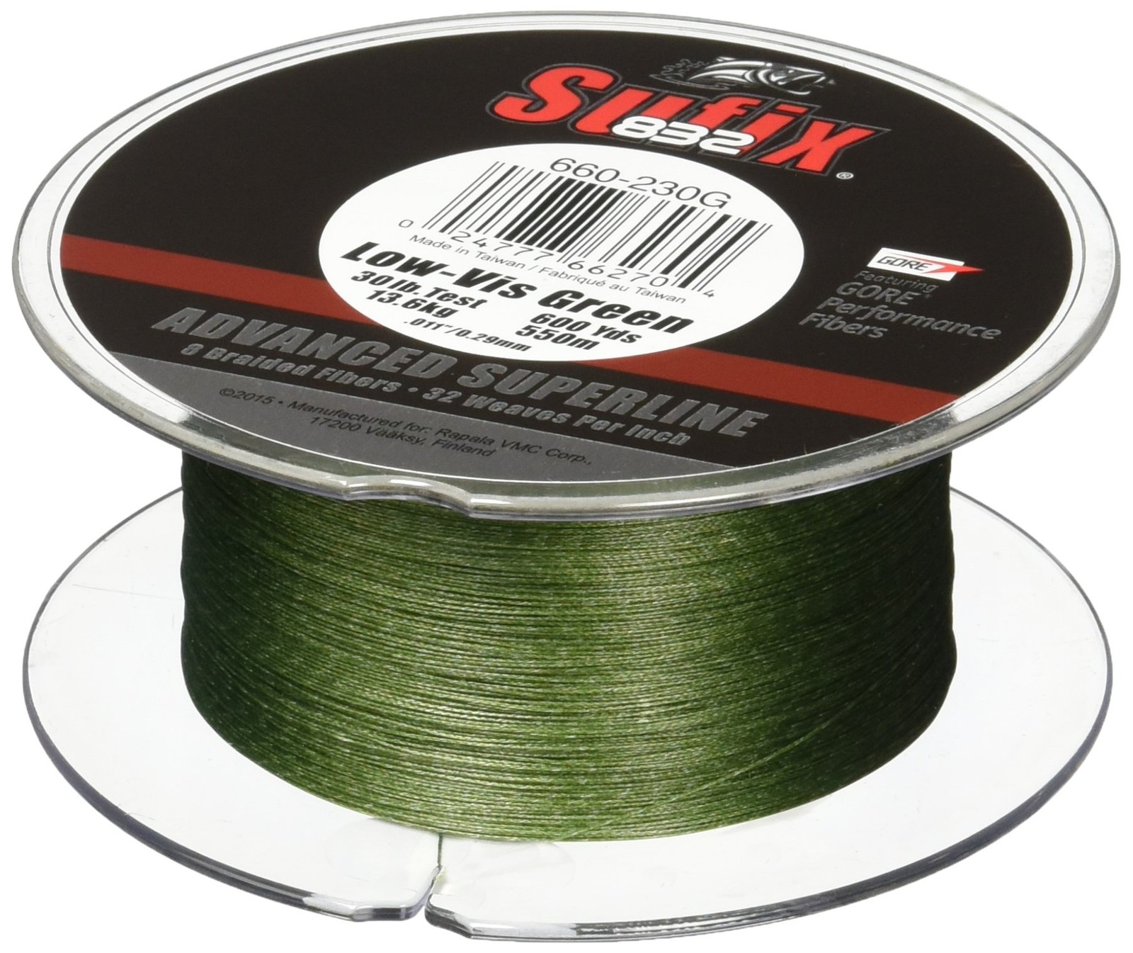 Sufix 832 Braid Line-600 Yards (Green, 50-Pound) (660-250G)