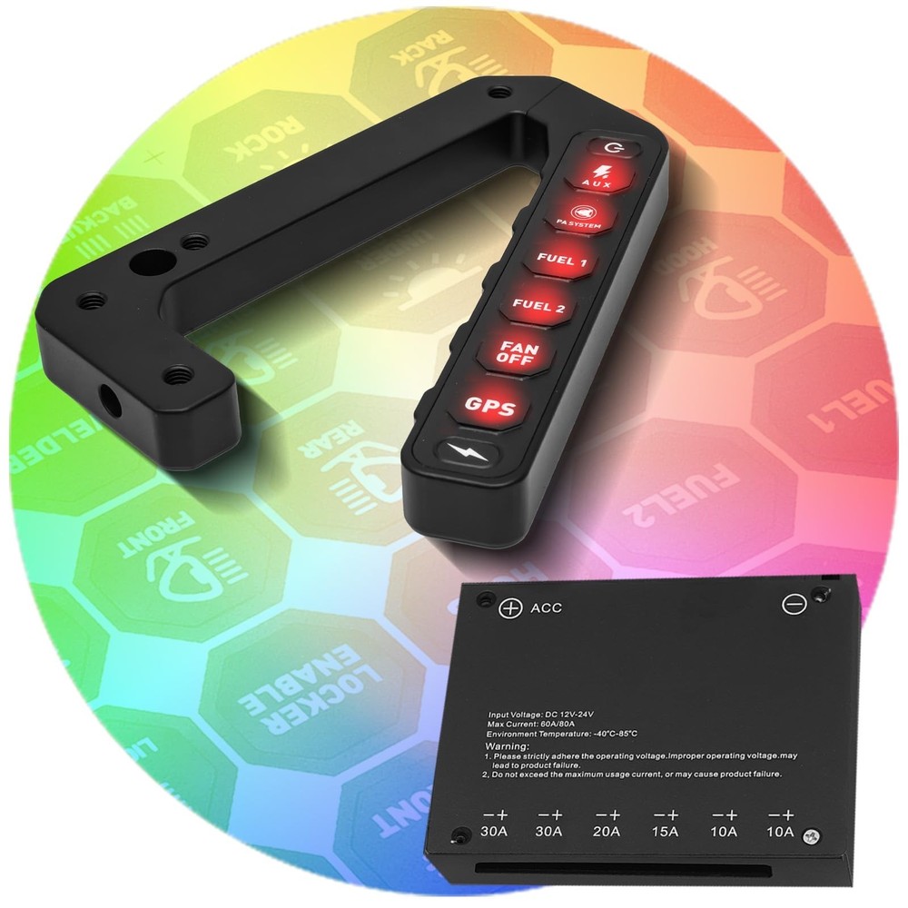 Handle Switch Panel Compatible with Jeep Wrangler JK 2007-2017 | No-Drill Plu...