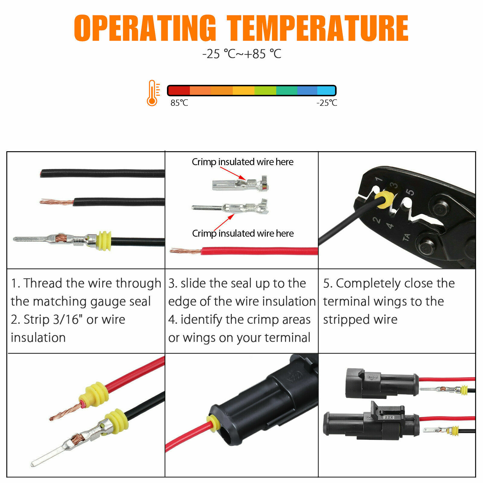 708Pcs 1-6 Pin Car Automotive Waterproof Electrical Wire Connector Plug Kit Set