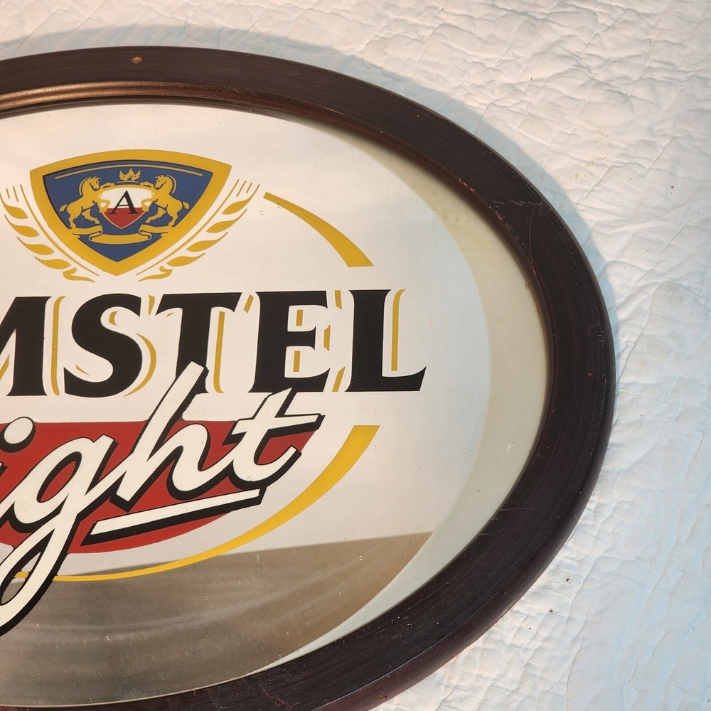 Amstel Light Beer Framed Oval Mirror
