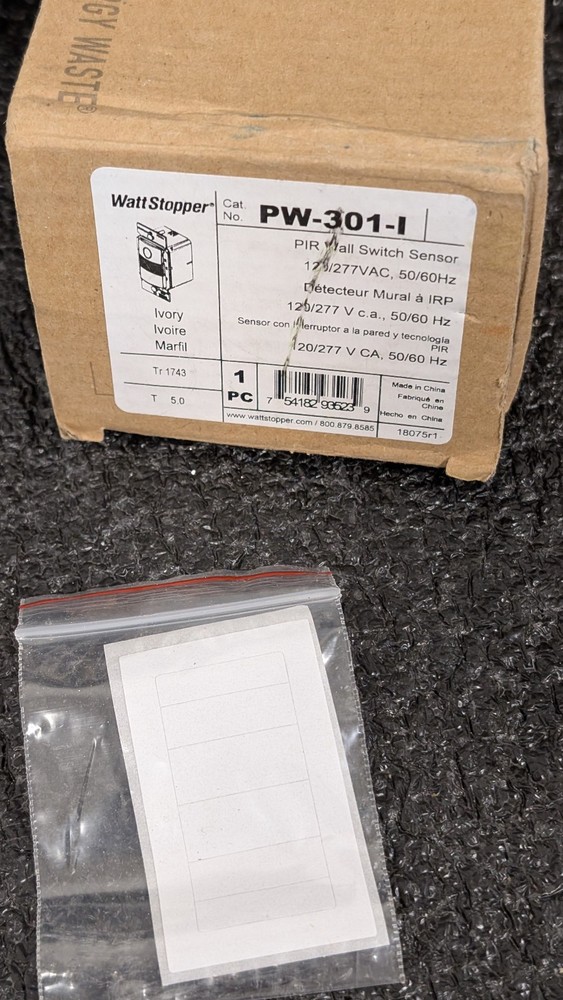 Wattstopper PIR wall switch sensor ivory PW-301-I