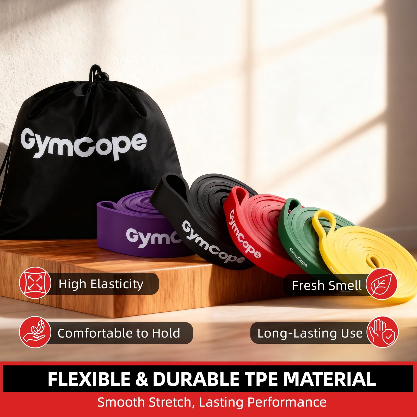 Pull Up Resistance Bands Set (3/4/5 Pack), Heavy Duty Exercise Bands for Men ...