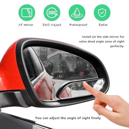 2PCS Blind Spot Car Mirror, Rectangular HD Glass Wide Angle Rearview 2 PCS