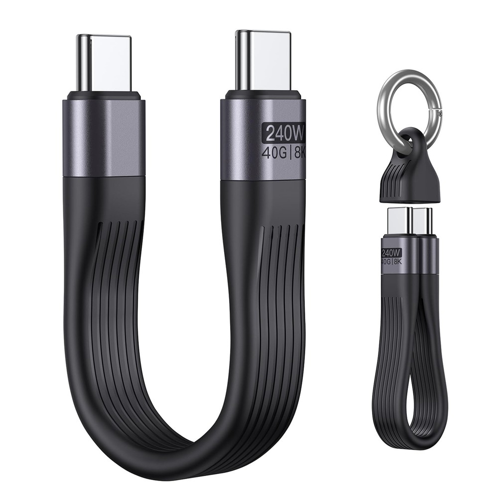 VAFOTON PD 240W Short USB C Cable/USB 4.0 C Short, Black