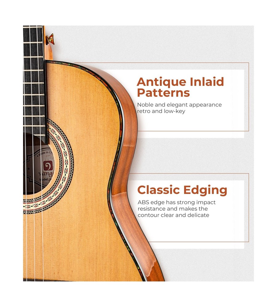 Vangoa Premium VC-2 3/4 Classical Guitar Red Cedar Junior