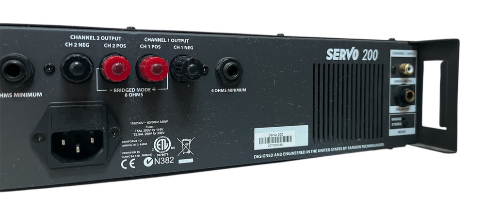 SAMSON Servo 200 2-Channel 200W Class A/B Rackmount Power Amplifier