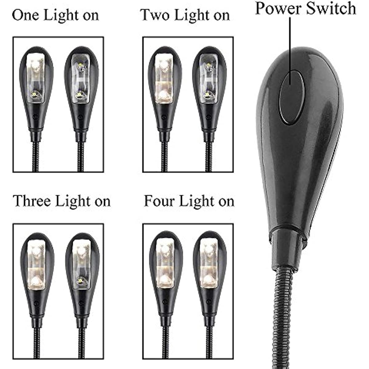 Music Stand Light/Led Book Reading Light/USB and Battery Operated Light/Porta...