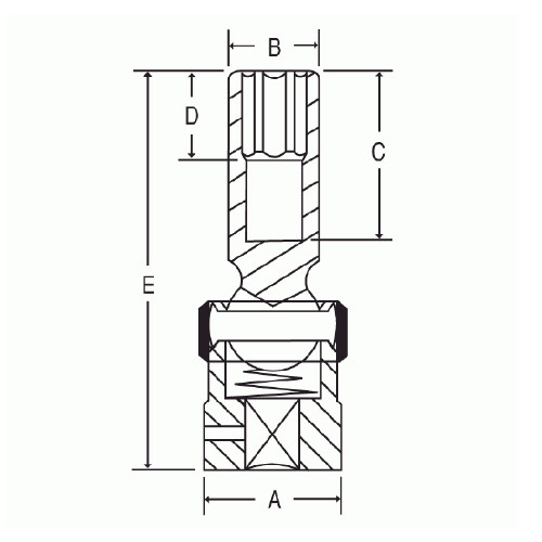 Grey Pneumatic 2032UD 1/2 Inch Drive x 1 Inch Deep Length Universal Socket