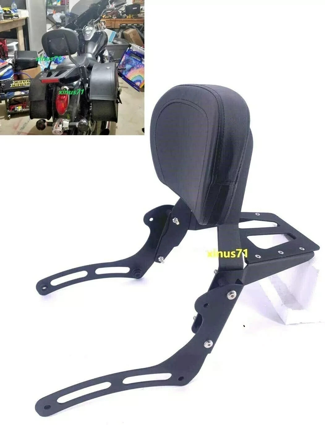 NEW BLACK Sissy Bar & Luggage Rack Kawasaki Vulcan 900 Classic & Custom 09 to 25