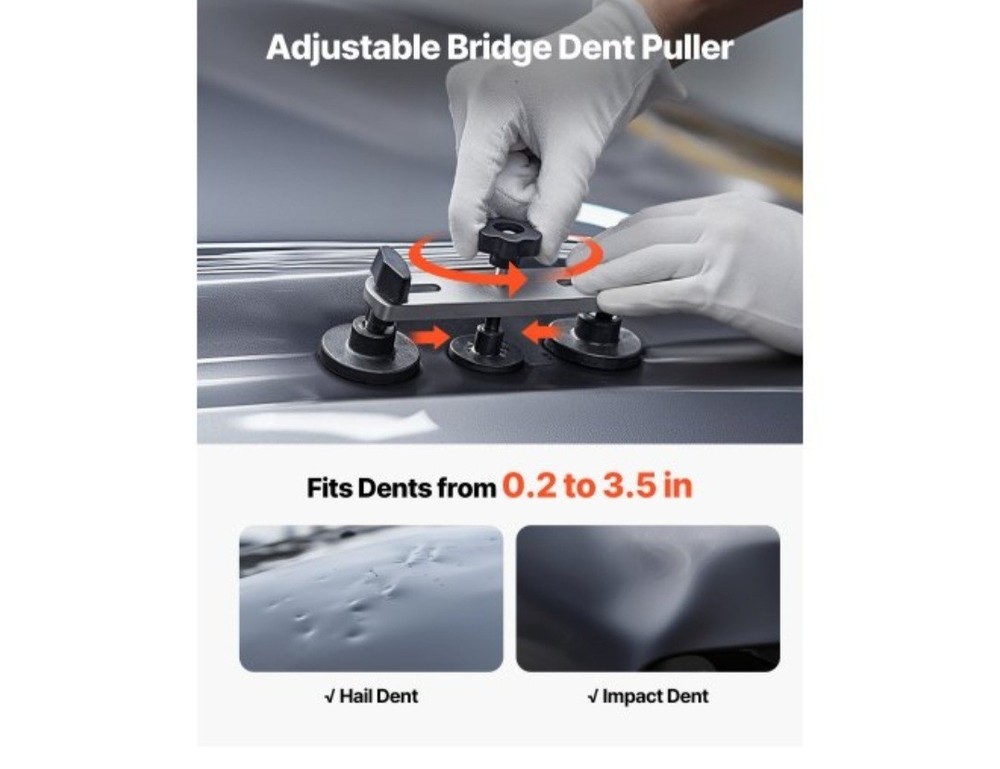Dent Puller Kit, 60 PCS Paintless Dent Removal Kit with Golden Lifter, Bridge...