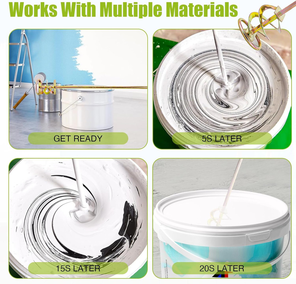Paint Mixer for Drill - Drill Paint Mixer Works with Any Drill Bit - Rust-Proof