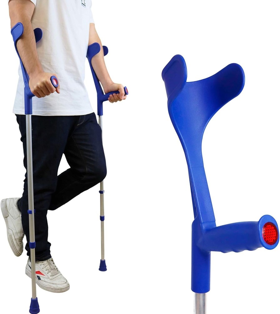 Adjustable Height Elbow Crutches x2 Set - Lightweight