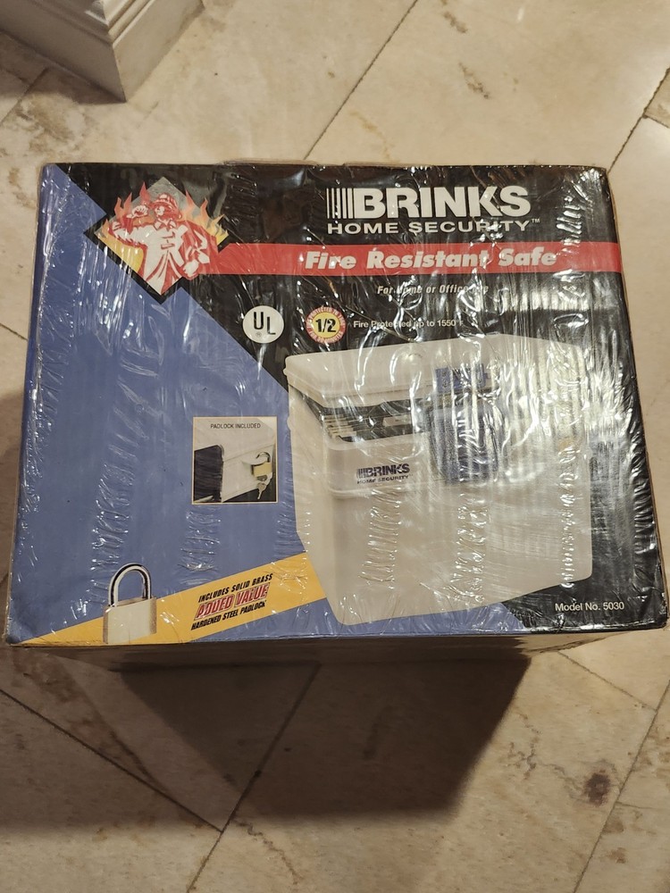 Brinks Home Security Locked Box Fire Safe Rated 1/2 Hour