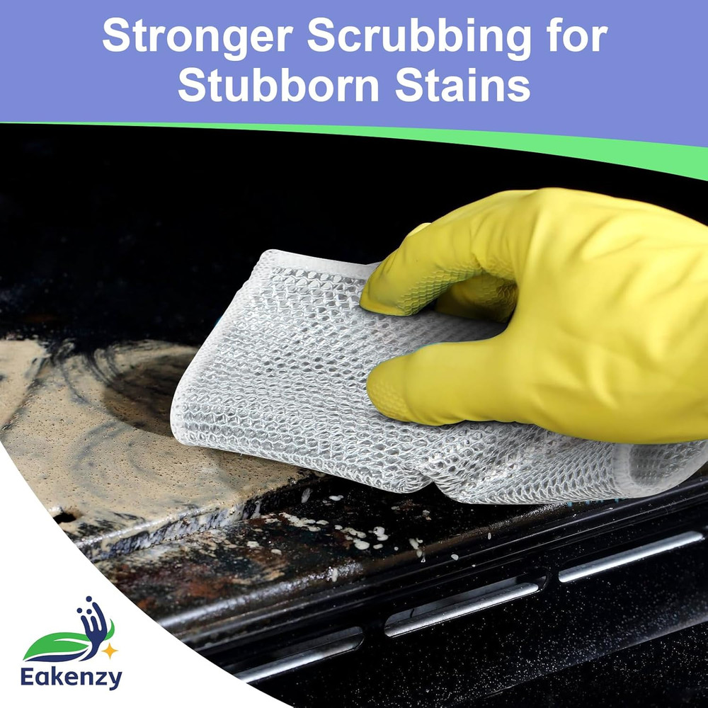 Wire Dishwashing Rag, Double Layer Metal Cloth, 12 Pack