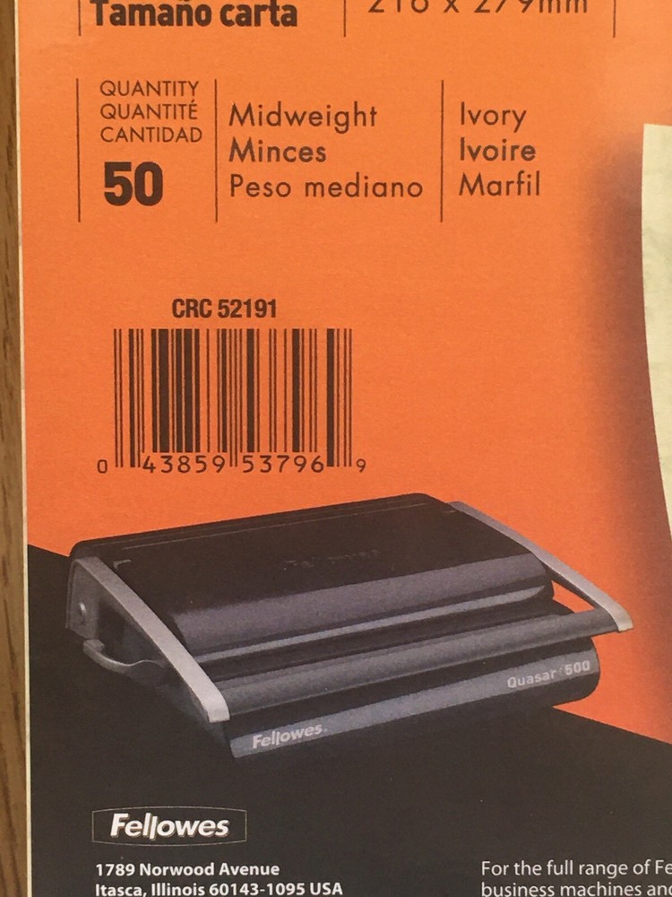 Fellowes CRC52191 Copylux Binding Covers. 2 Pk