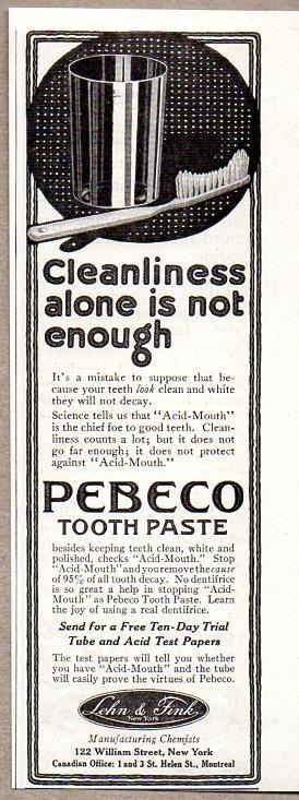 1915 Print Ad Pebeco Tooth Paste Lehn & Fink New York,NY