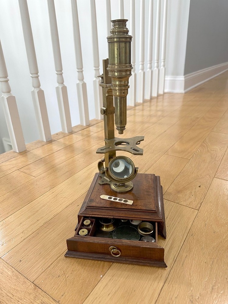 c. 1750 Cuff-Type Brass Microscope by George Sterrop