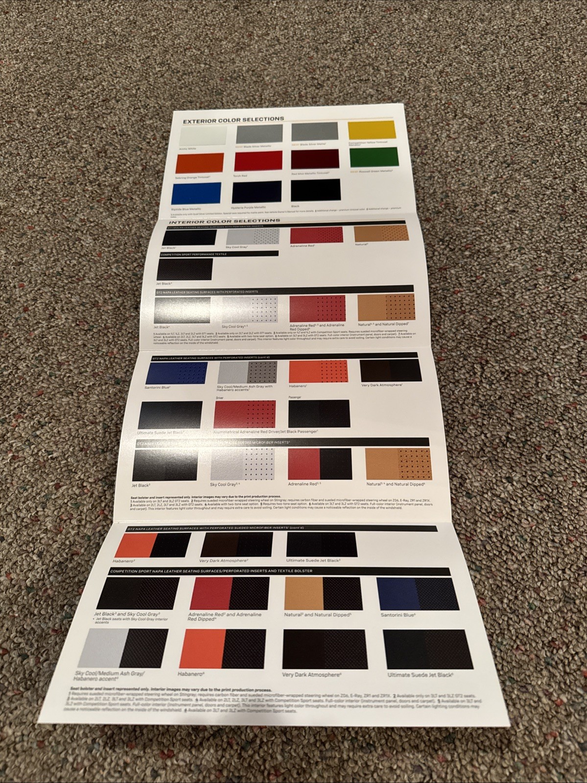 2026 CHEVROLET CORVETTE C8 - EXTERIOR & INTERIOR COLOR SELECTIONS BROCHURE