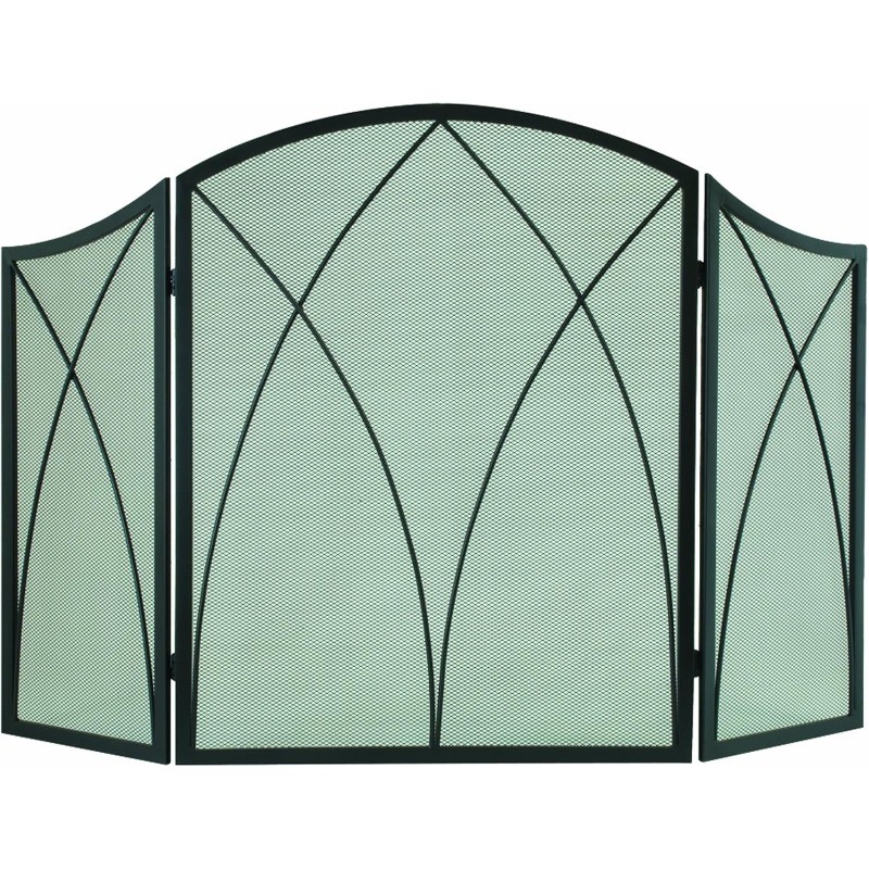 Arched 3-Panel Victorian Gothic Fireplace Screen