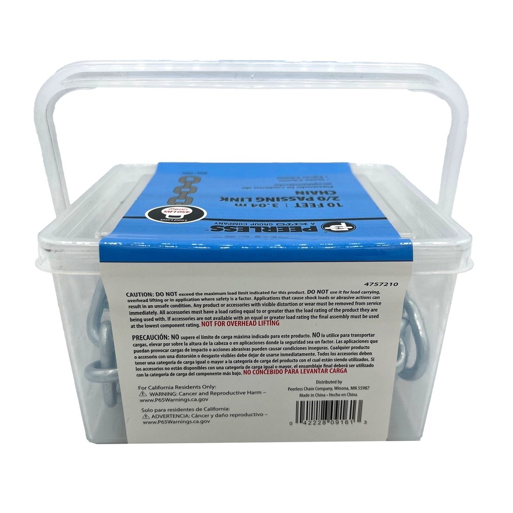 2/0 Passing Link Chain, 10', Peerless Chain Company, #4757210