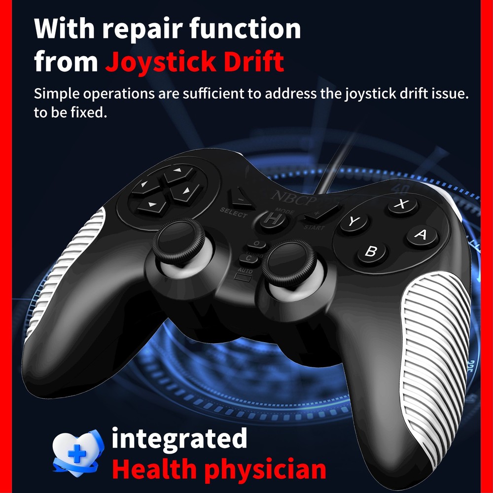 NBCP Wired Hall effect Gaming Controller for PC P3 Switch 1 2