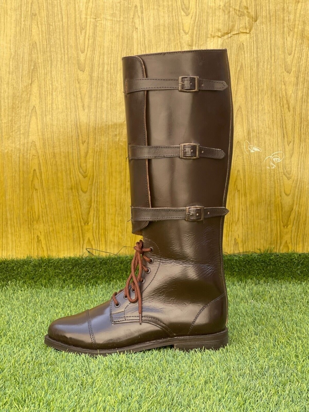 WW1 BRITISH ARMY MILITARY HORSE RIDING OFFICER BUCKLE BOOTS, All Size available