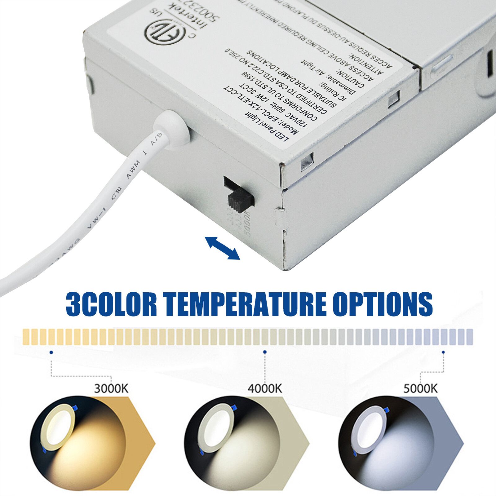 6 Pack / 12 Pack 6 Inch LED Recessed Light with 3CCT - Canless Ultra Thin Wafer