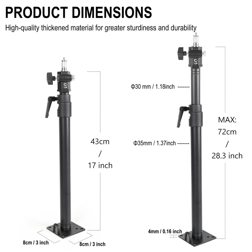 Photography Studio Ceiling Camera Mount 360° Rotation Wall Ceiling Light Moun...