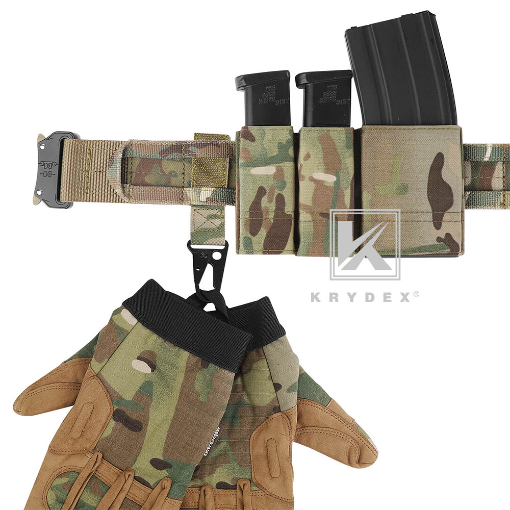 KRYDEX Tactical Hook Strap Clip Keychain Carabiner for MOLLE Belt/Tactical Vest