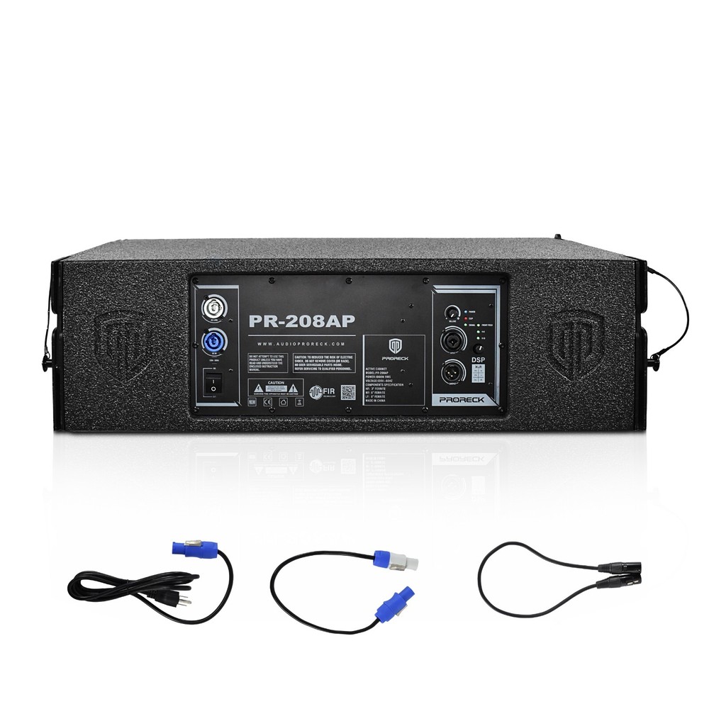 proreck Dual 8'' Full Range 4000W P.M.P.O PA Powered Line Array Speaker