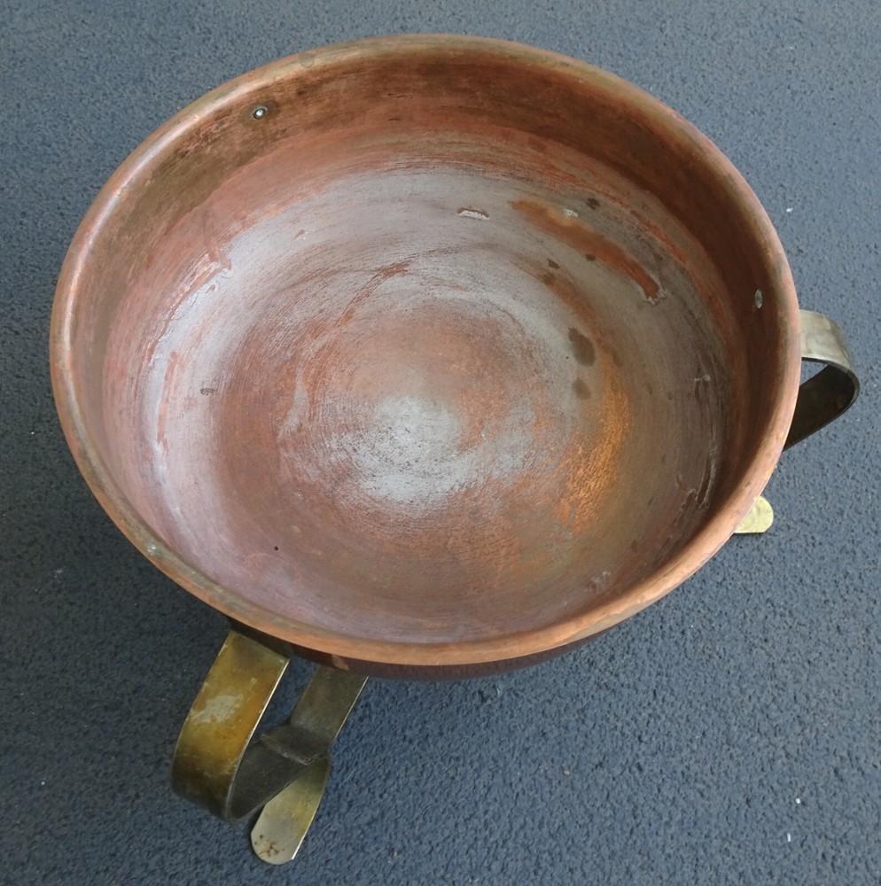 Vintage 7" Copper Chafing Pot/Warming Pan Dish Stand