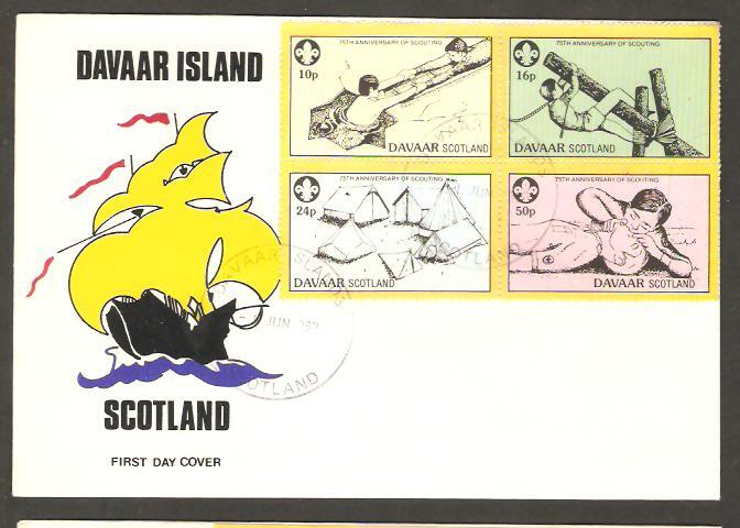 DAVAAR 1982 75th BOY SCOUTS Lifesaving MS/4 PERF FDC