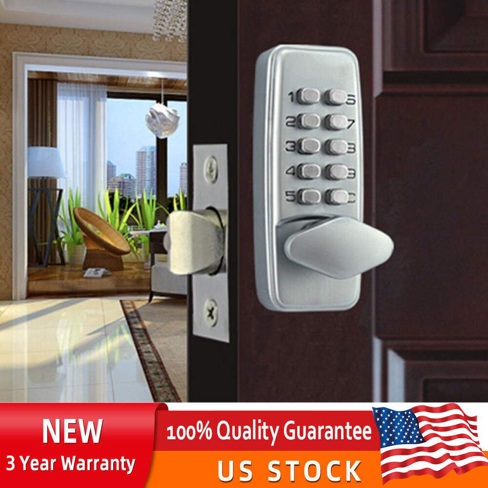 Mechanical Door Lock Keyless Knob Keypad Digital Code Password Entry Combination