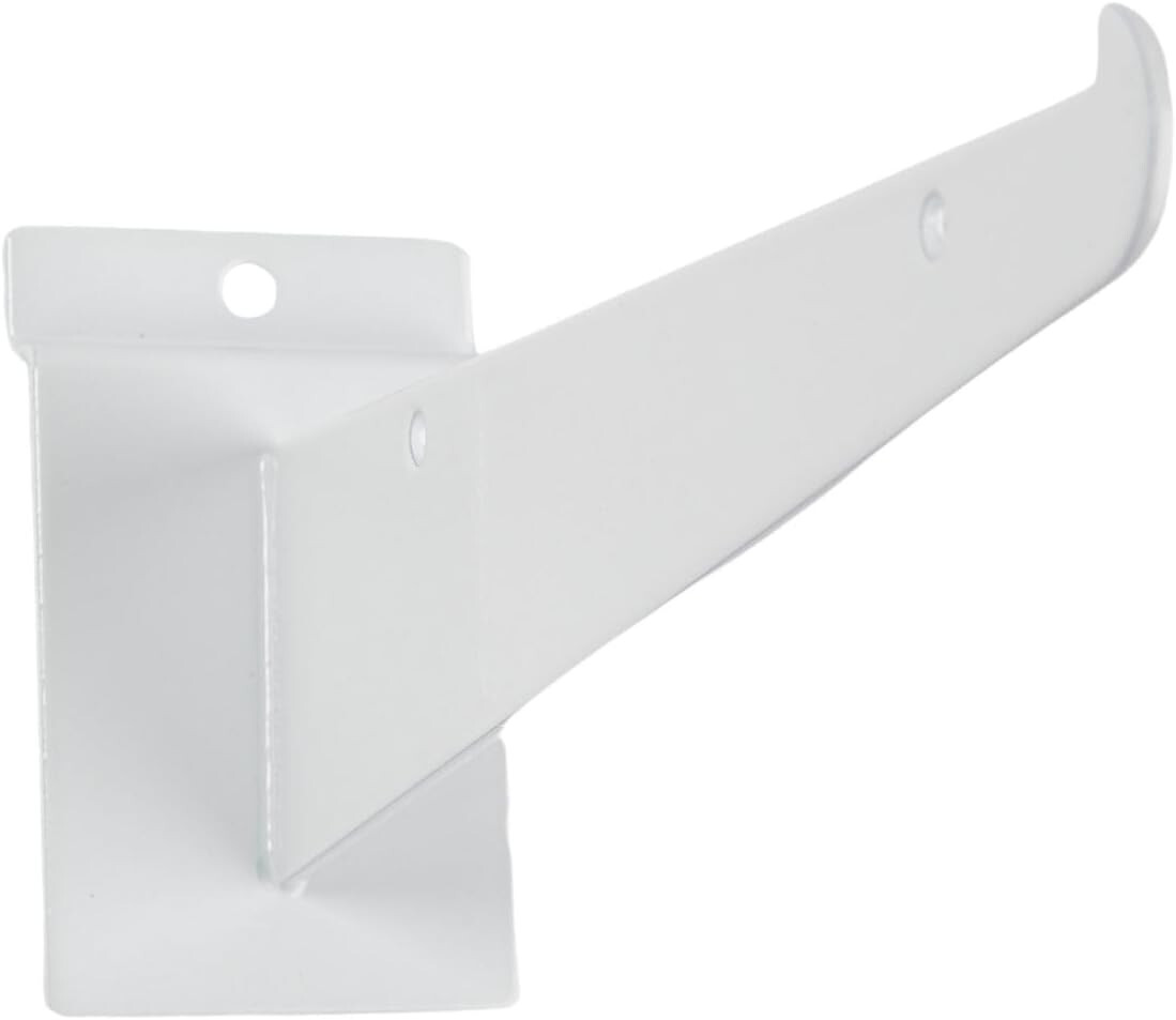 6 Slatwall 10" Knife Shelf Brackets White Lip Retail Shelving Display Bracket
