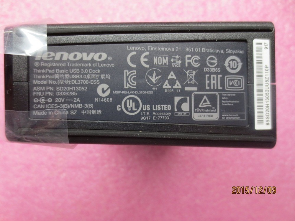 03X6285 Lenovo ThinkPad Basic USB 3.0 Dock Station