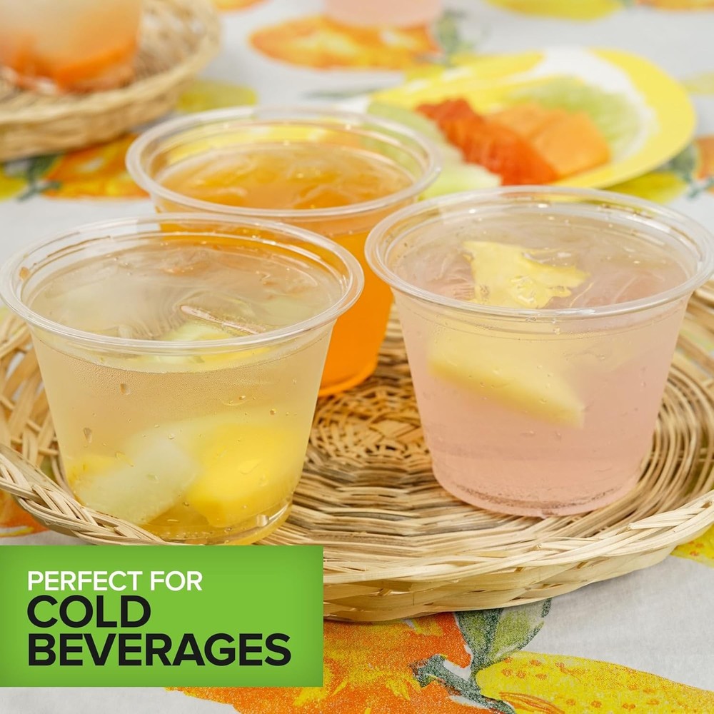 Stock Your Home 9 oz Commercially Compostable Cold Cups (50 Pack), 9oz, Clear