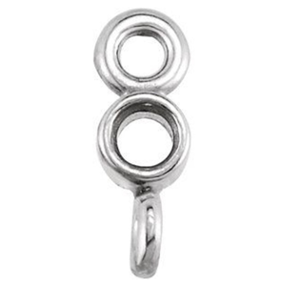 18K Gold Round Stone Bezel-Set Link Connector Dangle Unset Charm Mount Setting