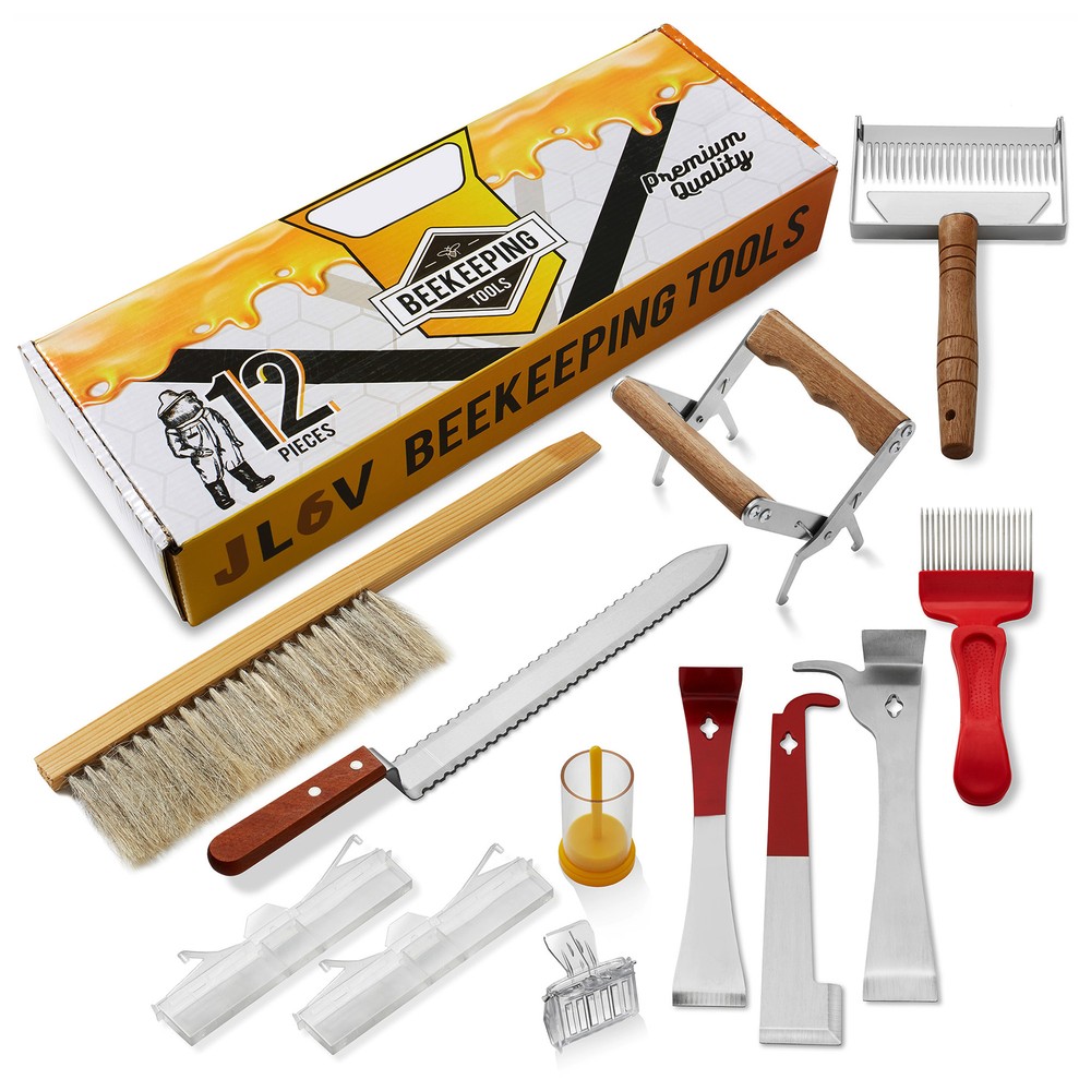 12 PC Beekeeping Tool Kit, Beekeeper Starter Supplies