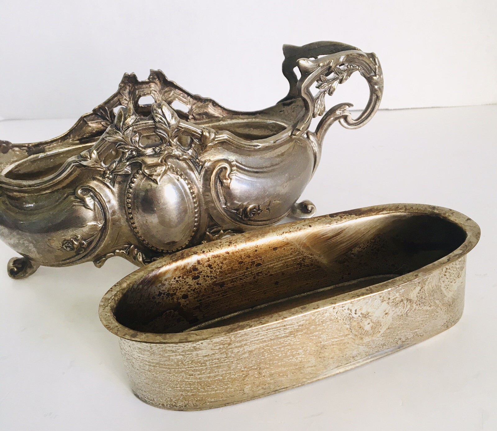 Louis XV Silver Plate Jardiniere with Liner
