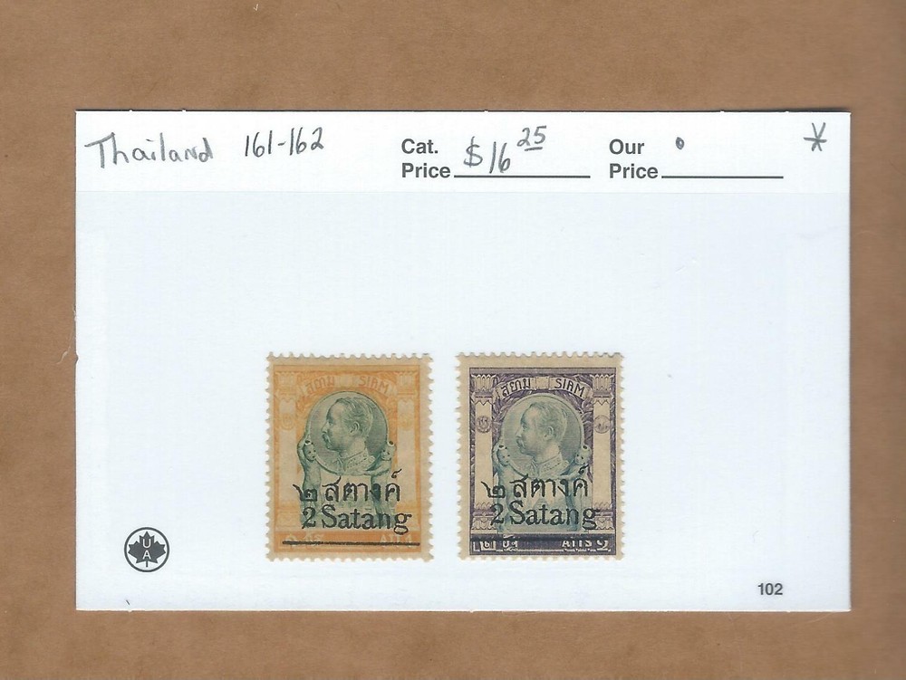 Thailand Scott #  161-162   Mint