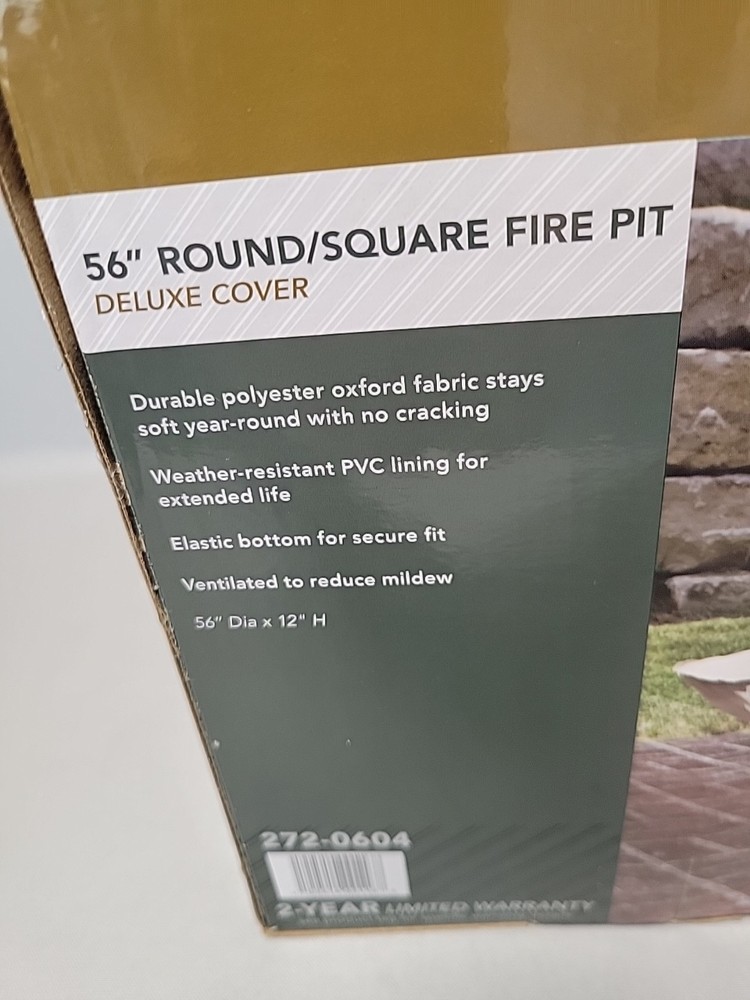 56" Backyard Creations Round/ Square Fire Pit Deluxe Cover.