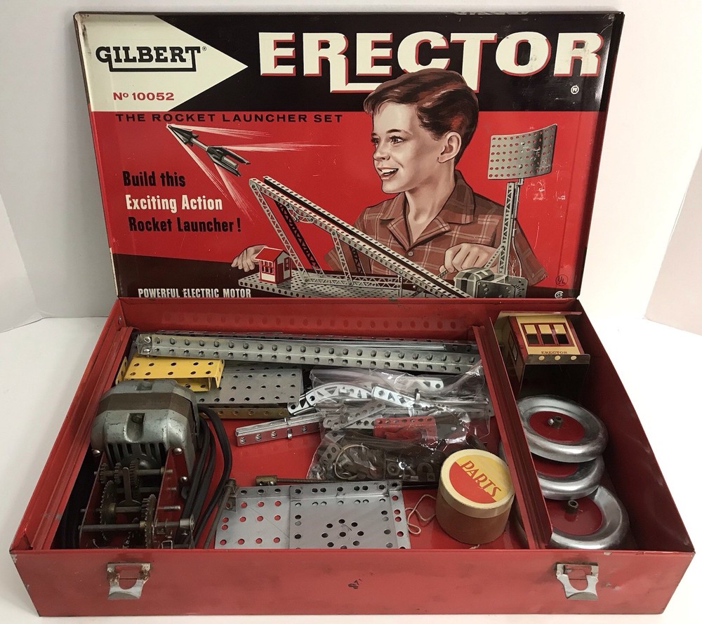 Vintage AC GILBERT Erector Set ROCKET LAUNCHER 10052 UNTESTED MOTOR *Read*