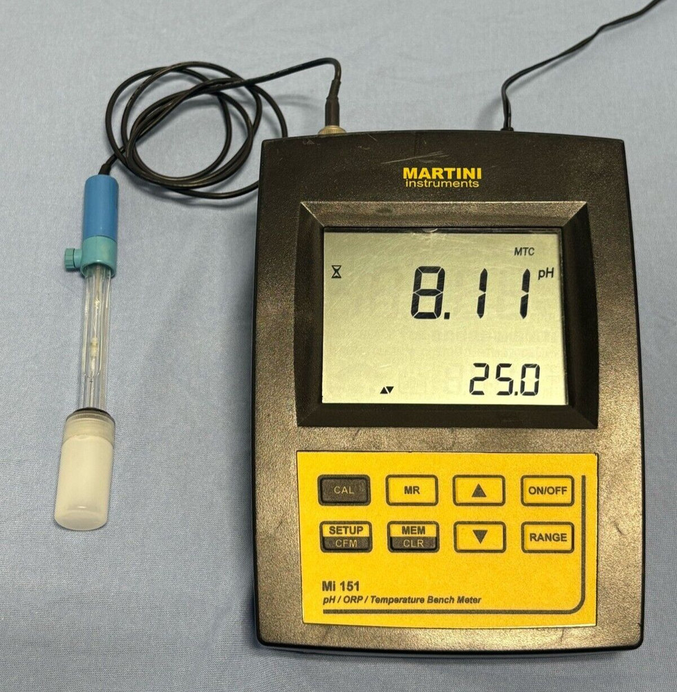 Martini Instruments pH/ORP Temperature Bench Meter Mi 151, Probe MA917 & Adapter