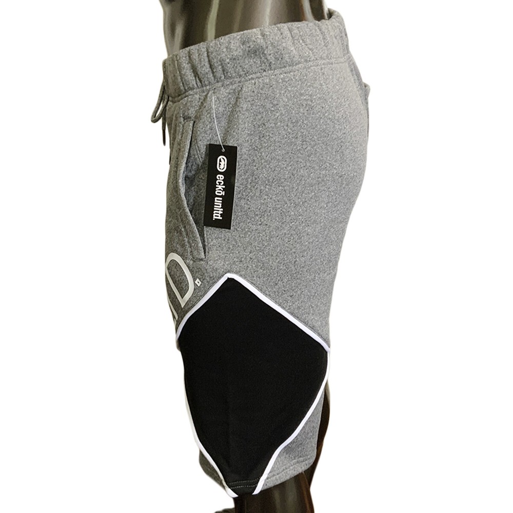 NWT ECKO UNLTD. MSRP $48.99 MENS GRAY BLACK ADJUSTABLE PULL ON SHORTS SIZE S M L