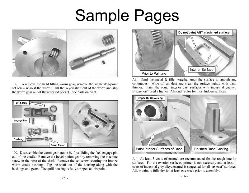 Rebuild Manual for 1hp Bridgeport "J Head" Mill