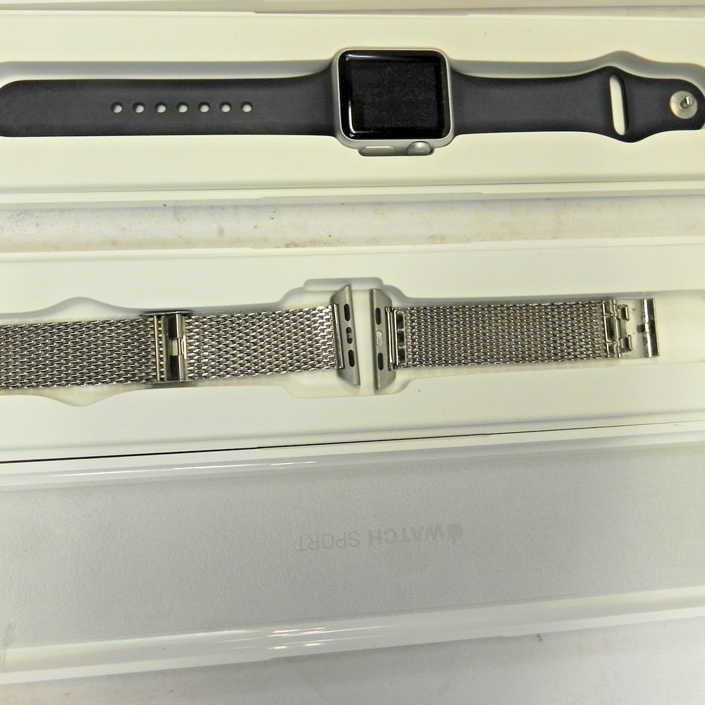 APPLE WATCH SPORT 7000 W/ CHARGER + SECOND BOX WITH PARTIAL STRAP UNTESTED