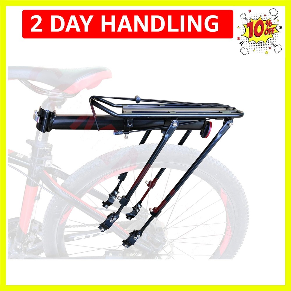 180lbs Capacity Solid Bearings Universal Adjustable Bicycle Luggage Cargo Rack