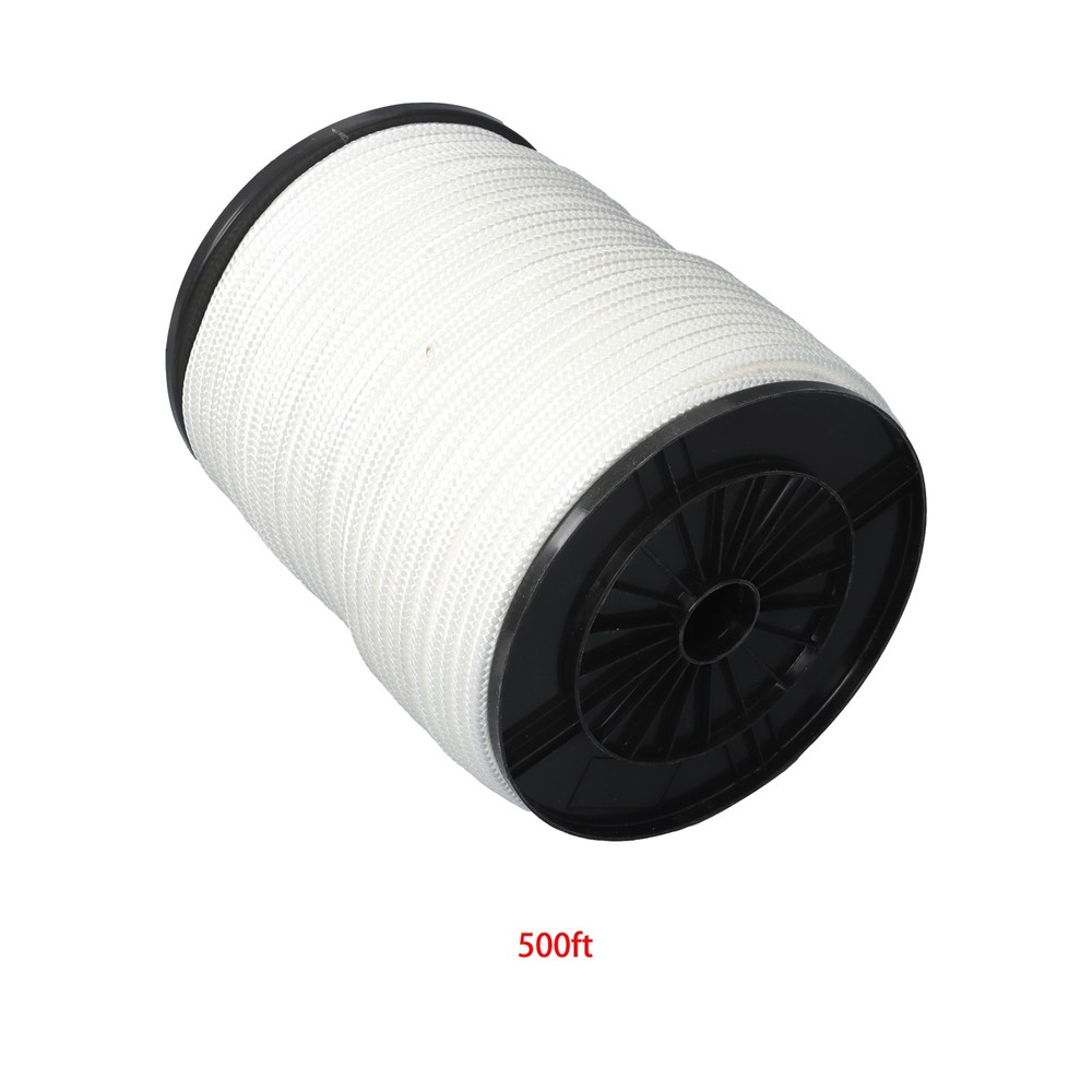 3/8 Inch Nylon Rope 500 Foot Spool 100% Nylon Solid Braid Rope Dyeable White