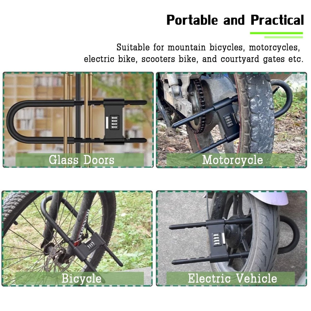 4 Digit Combination Padlock,® Heavy Duty Anti Theft U-Shape Security Code Loc...