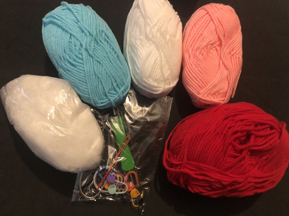 Beginners Crochet Kit Yarn & Tools Sew Kit S1D23